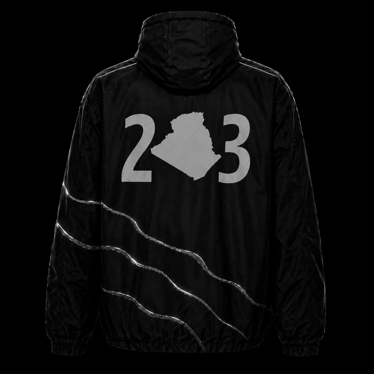 Veste Algérie 213 noire, vue de dos de jour